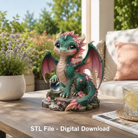 Blossom Baby Dragon STL File for 3D Print