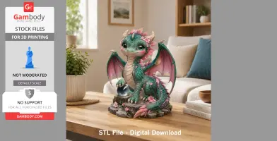Blossom Baby Dragon STL File for 3D Print