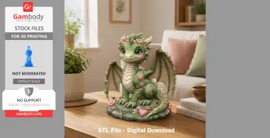 Blossom Heart Dragon STL File for 3D Print