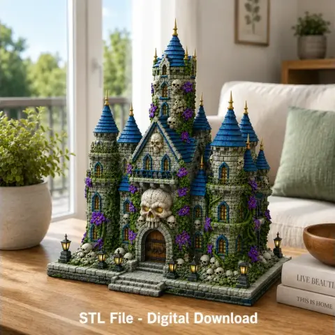Skull Bloom Castle STL File for 3D Print