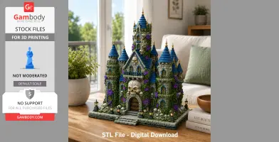 Skull Bloom Castle STL File for 3D Print