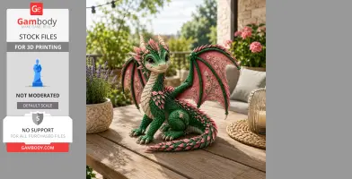 Blossom Meadow Dragon STL File for 3D Print