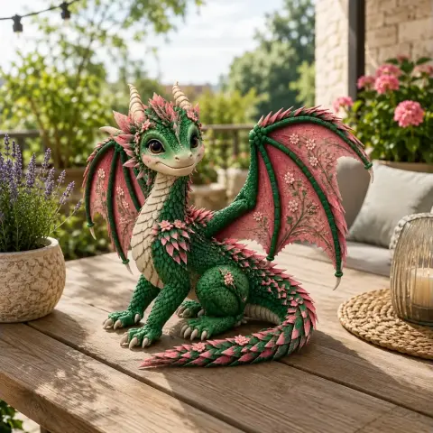 Blossom Meadow Dragon STL File for 3D Print