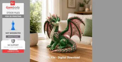 Blossom Meadow Dragon STL File for 3D Print