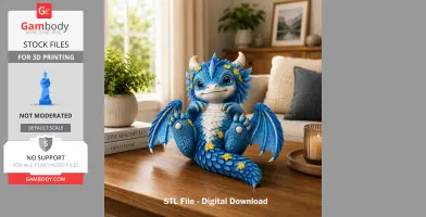 Bluebell Baby Dragon STL File for 3D Print