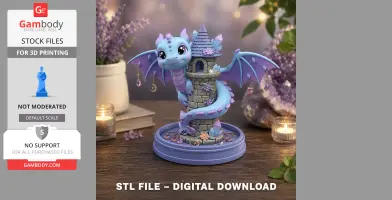 Tower Dragon Key or Jewelry Holder STL File for 3D Print