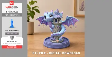Tower Dragon Key or Jewelry Holder STL File for 3D Print