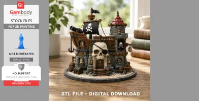 Pirate Skull Fortress STL File for 3D Print
