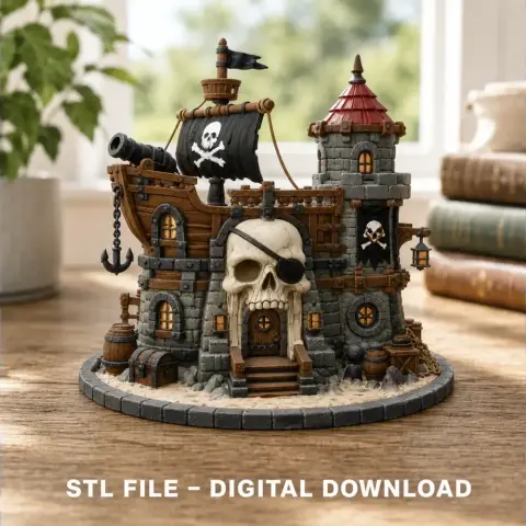 Pirate Skull Fortress STL File for 3D Print