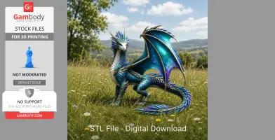 Azure Storm Dragon STL File for 3D Print