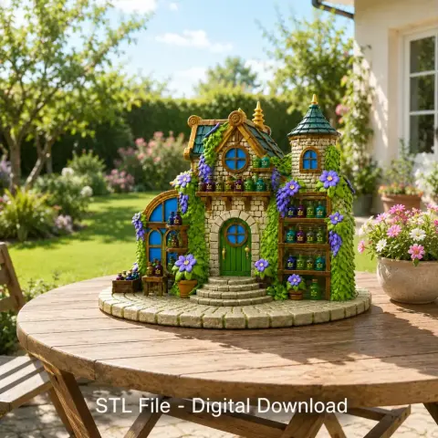 Enchanted Herbalist Cottage STL File for 3D Print