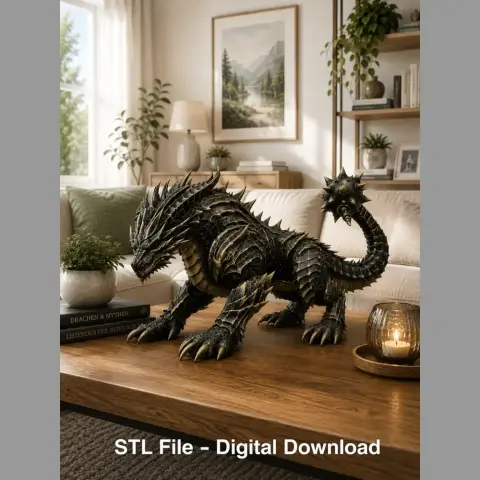 Abyssal Ironclad Dragon STL File for 3D Print