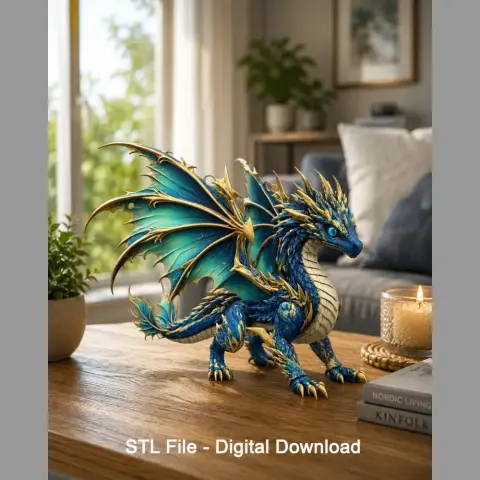 Celestial Tide Dragon STL File for 3D Print