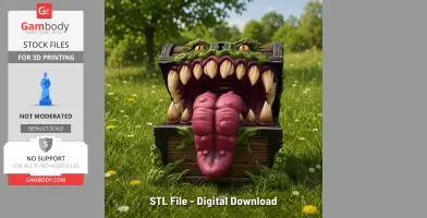 Mimic Treasure Chest Monster STL File for 3D Print