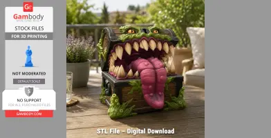 Mimic Treasure Chest Monster STL File for 3D Print