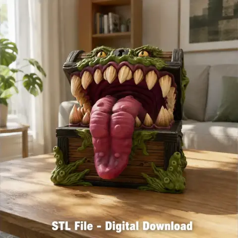Mimic Treasure Chest Monster STL File for 3D Print
