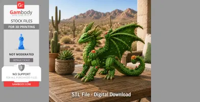 Desert Bloom Dragon STL File for 3D Print
