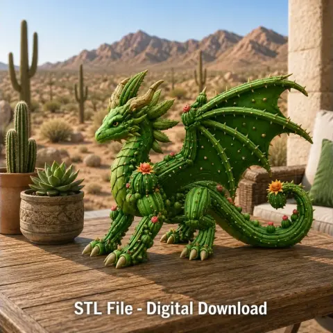 Desert Bloom Dragon STL File for 3D Print
