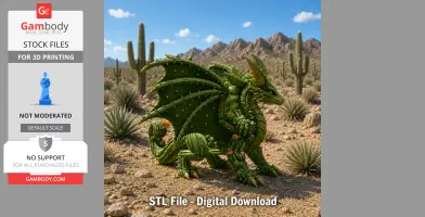 Desert Bloom Dragon STL File for 3D Print