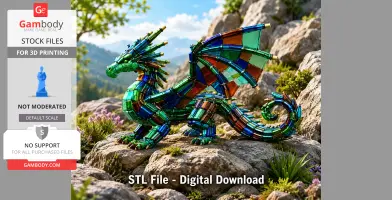 Stained Glass Dragon STL File for 3D Print