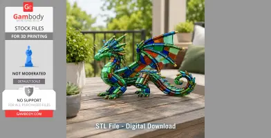 Stained Glass Dragon STL File for 3D Print