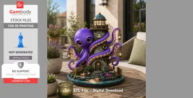 Octopus Lighthouse Keeper STL File for 3D Print