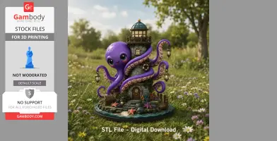 Octopus Lighthouse Keeper STL File for 3D Print
