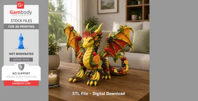 Fruit Harvest Dragon STL File for 3D Print