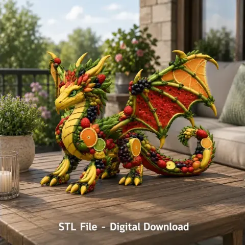 Fruit Harvest Dragon STL File for 3D Print
