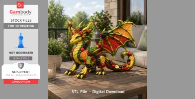 Fruit Harvest Dragon STL File for 3D Print