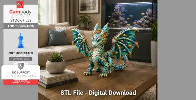 Ocean Bloom Dragon STL File for 3D Print