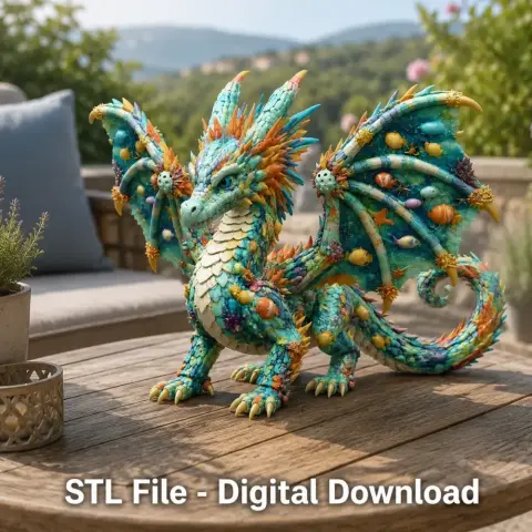 Ocean Bloom Dragon STL File for 3D Print