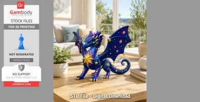 Celestial Star Dragon STL File for 3D Print