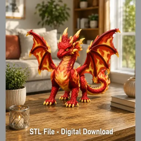 Inferno Flame Dragon STL File for 3D Print