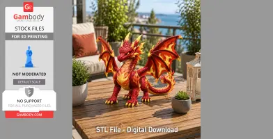 Inferno Flame Dragon STL File for 3D Print
