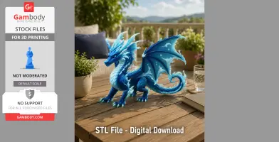 Frostwave Water Dragon STL File for 3D Print