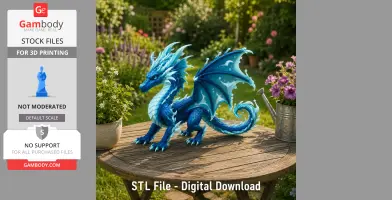 Frostwave Water Dragon STL File for 3D Print