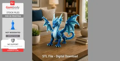 Frostwave Water Dragon STL File for 3D Print