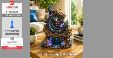 Moonlit Mystic Cottage STL File for 3D Print