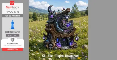 Moonlit Mystic Cottage STL File for 3D Print
