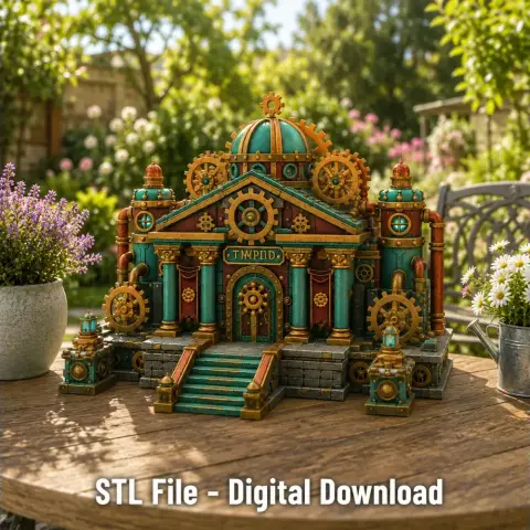 Grand Steampunk Gearworks Castle STL File for 3D Print
