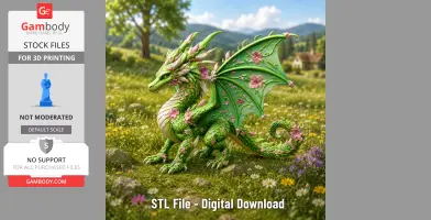 Spring Blossom Dragon STL File for 3D Print