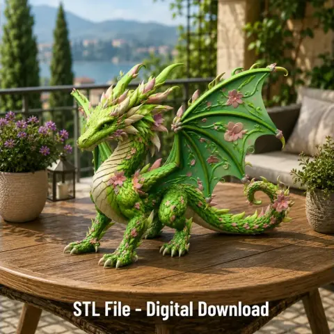 Spring Blossom Dragon STL File for 3D Print