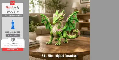 Spring Blossom Dragon STL File for 3D Print