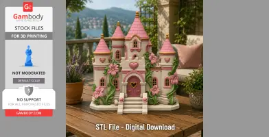 Enchanted Heart Blossom Castle STL File for 3D Print