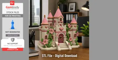 Enchanted Heart Blossom Castle STL File for 3D Print
