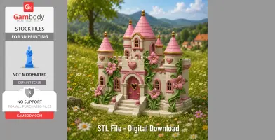Enchanted Heart Blossom Castle STL File for 3D Print