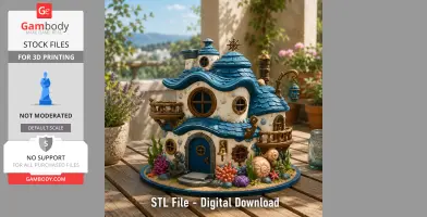 Seaside Fantasy Cottage STL File for 3D Print