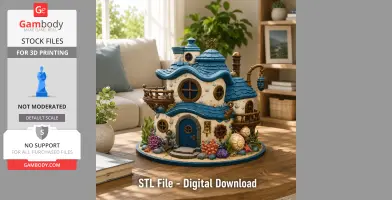 Seaside Fantasy Cottage STL File for 3D Print