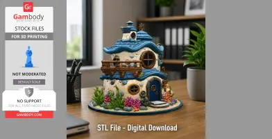 Seaside Fantasy Cottage STL File for 3D Print